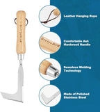 Berry&Bird Crack Weeder, Crevice Weeding Tool, 11.2" Stainless Steel Manual Weeder, L-Shaped Side-Walk Puller Spatula, Grass Cutter Knife, Weeding Sickle for Garden Lawn Yard Patio Terrace Paving Moss