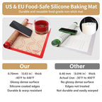 2 Pack Silicone Baking Mats, 11.6" x 16.5" Each, 0.7mm Thick, Food Grade Non-Stick Reusable Baking Mats & Baking Sheet Liners for Cookies, Macarons, Bread, Pizza & Pastry - view 3