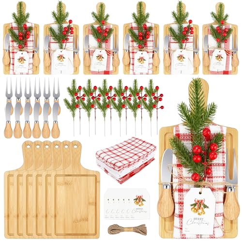 6 Set Christmas Wooden Cutting Board Kit, Kitchen Gift Set