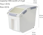 CITY BABY 2 Pack Airtight Flour Storage Container With Scoop,Dry Food, Sugar, Baking Supplies,Rice Container Set -BPA Free- Pet Food Storage Container,Dog Cat Birds Food Bin(30LB)