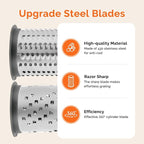 Cheese Grater Hand Crank, Patented Rotary Parmesan Cheese Grater Cheese Shredder Handheld with Fine & Coarse Drums, Restaurant Cheese Grinder with Handle for Hard Cheese, Gray Green