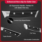 Knife Set,15-Piece Kitchen Knife Set with Block and Sharpener,50Cr15Mov High Carbon Stainless Steel,Razor Sharp Professional Knives,Ultra-Smooth knife,Ergonomic Black Anti-slip Handles,Dishwasher Safe