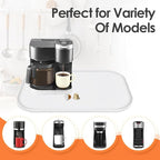 Silicone Coffee Maker Mat with Lip, 24'' x 16'' Heavy Duty Coffee Maker Mat for Countertops, Coffee Tray Fit Under Coffee Machine Appliance Automatic Machines Espresso Accessory, White