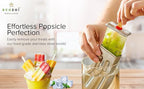 ecozoi Stainless Steel Popsicle Molds and Rack - 10 Square Ice Pop Makers + 50 Reusable Bamboo Sticks + 20 Silicone Seals + 1 Cleaning Brush + 1 Rack
