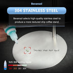 Stainless Steel Pour Over Coffee Maker, Adjustable Stand, Double-layer Filter
