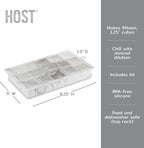 Host Ice Cube Tray with Lid, Makes 15 1.25" Cubes, Durable Silicone Trays, Perfect for Cocktails, Beverages, Mocktails, Iced Coffee, Tea, Infused Water, Kitchen Essentials, Set of 1, Marble