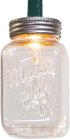 Kurt Adler UL 10-Light Clear Mason Jar Light Set
