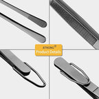 JETKONG 3Pcs Extra Long Kitchen Tweezers Heavy Duty Stainless Steel Cooking Tweezers (9 12 14 Inch, Black)