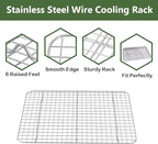 ROTTAY Baking Sheet with Rack Set (2 Pans + 2 Racks), Stainless Steel Cookie Sheet with Cooling Rack, Nonstick Baking Pan, Warp Resistant & Heavy Duty & Rust Free, Size 16 x 12 x 1 Inches