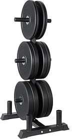 CAP Barbell 2-Inch Olympic Bumper Plate Weight Set with 6 Post Rack | 100-370 lbs | Multiple Options