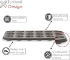 husMait Premium Quality Mini-Muffin Pan, Baking Sheet, and Cooling Rack. For Baking Mini Cupcakes, Muffins, Bite Size Tarts, Cookies. Non-Stick, Dishwasher Safe, Oven Safe (Set of 2 Muffin Pan)