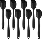 8 Pieces Silicone Spatula, 8.5 inch Non-stick Spatulas with Stainless Steel Core,Heat Resistant-500℉, Food Grade Silicone, Dishwasher Safe, for Mixing,Cooking,Baking (Black)