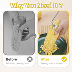 Easy Clean Corn Cob Peeler, 2025 New Corn On The Cob Stripper Tool with Long Handle, Stainless Steel Corn Cutter for Corn Cob With Corn Holder (Green-3 pcs)