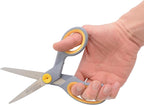 Westcott 8-Inch Titanium-Bonded Scissors with Adjustable Glide Feature for Office and Home - Gray/Yellow
