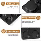 2 Pcs English Muffin Pans, 3.6 Inch Non-Stick 6 Cup Straight Side Cupcake Pan, Hamburger Bun Pan for Home/Kitchen Baking(Lid NOT Included)