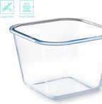 NUTRIUPS 2.1QT Glass Bread Pan with Lid, 7x5 Inch Deep Loaf Bread Baking Nonstick Pans with Airtight Lids, Square loaf pan for Homemade Meatloaf Sourdough (2.0L Square)