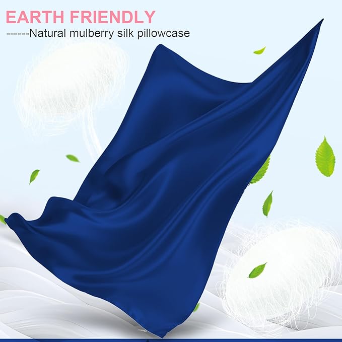 Mulberry Silk Pillow Cases 2 Pack Queen Size 20x30 Inches with Hidden Zipper, Ultra Smooth and Soft Breathable Cooling Silk Satin Pillowcase Set of 2, Better for Hair and Skin, Gifts for Women Men