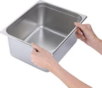 BIRDROCK HOME Stainless Steel Steam Table Pan - Hotel, Restaurant & Catering Supplies - 24 Gauge Steel, 9.9 qt Capacity - Meal Prep, Cooking, & Food Storage Container - 6" Depth, 1/2-Size (6 Pack)