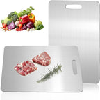 Katuchef Titanium Cutting Board,2026 New 100% Pure Titanium Cutting Boards for Kitchen,Non toxic Doubld-Side Durable Chopping Boards, Easy to Clean and Store(1PC-XL:18.11 * 11.81)
