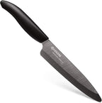 Kyocera Advanced Ceramic Revolution Series 5-inch Slicing Knife, Black Handle, Black Blade