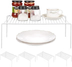 Kitchen Cabinet Shelf Organizer Set of 5, Large (15.7 x 9.4 inch) Metal Wire Pantry Storage Shelves, Dish Plate Racks for Cabinets, Freezer, Counter, Cupboard Organizers and Storage, White