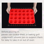 Silicone Mini Muffin Pan, 24 Cups Mini Cupcake Pans Silicone Muffin Tin for Baking Nonstick 2 Pack