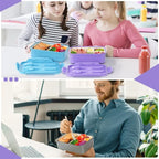 LOVINA Bento Boxes for Adults - 1100 ML Bento Lunch Box Container For Kids With Spoon & Fork - Durable Perfect Size for On-the-Go Meal, BPA-Free and Food-Safe Materials(Blue)