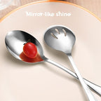 Stainless Steel Serving Spoons Set, 8pc, 10-Inch, Includes 4 Large, 4 Slotted, for Parties/Kitchen/Buffet/Catering, Dishwasher Safe