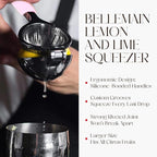 Bellemain Citrus Juicer | Metal Lemon Squeezer | Lime and Lemon Juicer Stainless Steel with Silicone Handles | Manual Juicer, Citrus Squeezer, Hand Held Juicer | Bar Juicer for Bartender (Pink)