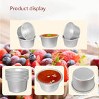 Pudding Cups Molds Individual Popover Pan Cupcake Muffin Baking Maker Aluminium 8 Pieces(3.74 x 2 x 2.87 Inch)