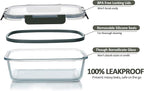 M MCIRCO 10-Pack Glass Food Storage Container with Lids, Airtight Lunch Bento Boxes, Glass Meal Prep Container,Microwave, Oven, Freezer and Dishwasher Friendly