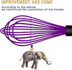 Dishwasher Safe Purple Silicone Whisk, Sealed Waterproof Design Set of 3, Professional Kitchen Whisks for Cooking Non-Scratch, Silicone & Stainless Steel Whisk, Heat Resistant Balloon Egg Beater