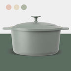 Gotham Steel 5 Qt Dutch Oven Pot with Lid, Nonstick Ceramic Dutch Oven Stock Pot Perfect Bread Baking, Stovetop Oven & Dishwasher Safe, Sage Green