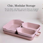 Our Place Bakeware Set | 5-Piece Nonstick, Toxin-Free, Ceramic, Cast Aluminum Set with Oven Pan, Bakers, & Oven Mat | Space-Saving Nesting Design | Oven-Safe | Bake, Roast, Griddle and more | Sage