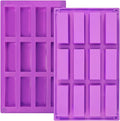 2 Pack Granola Bar Mold Silicone Mold,12 Cavity Rectangle Energy Bar Mold,Cereal Bar Molds for Ganache, Chocolate Bar, Truffles, Cheesecake