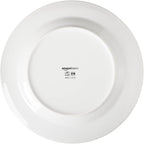 Amazon Basics Kitchen Dinnerware Set, Microwave and Dishwasher Safe, Plates, Bowls, Service for 6, 18-Piece, White