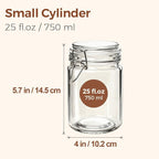 ComSaf Airtight Glass Canister with Lid Set of 6, 25oz Food Storage Jar, Mason Jars, Storage Container with Seal Wire Clamp Fastening for Kitchen Fermenting Preserving Canning Pasta Flour Cereal