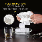 BLOXX Silicone Ice Cube Tray with Lid for Freezer | BPA Free Ice Cube Tray Mold Makes 2in Cubes | Stackable Ice Cube Molds is Dishwasher Safe | Easy release 6 Flexible Ice Cube Trays for Freezer