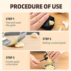 Stainless Steel Garlic Press Rocker, Ergonomic Garlic Crusher Tool for Effortless Mincing, Kitchen Gadget for Home Cooking and Chefs (1 PACK)