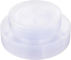 KIRE 60PCS Clear Plastic Plates - Heavy Duty Clear Disposable Plates for Party/Wedding - Include 30Pieces 10.25inch Dinner Plates and 30Pieces 7.5inch Dessert/Salad Plates