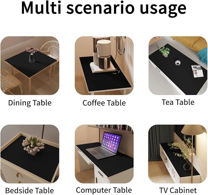 Glass Table Protector - 40x54 Inch Waterproof Easy to Clean Can Conceal Flaws Protector The Table Top from Scratches Used for Dining (Black+Black 40x54)