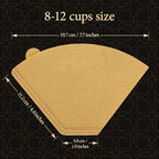 Cafe Le Rou Natural Unbleached Paper Cone Coffee Filters, #4 Size, Brown, 100 Count, for Pour-Over and Drip Coffee Makers