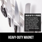 GORILLA GRIP Stainless Steel Magnetic Knife Holder for Wall, 18 Inch, Multi-Purpose Magnet Bar for Knives, Tools, Art Supplies, Heavy Duty Strip Holds Up to 6 lbs, Kitchen Organizer, Drilling Required