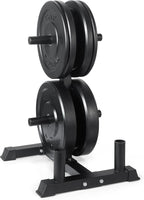 CAP Barbell 2-Inch Olympic Bumper Plate Weight Set with 6 Post Rack | 100-370 lbs | Multiple Options