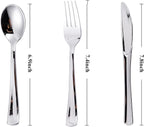 N9R 300PCS Silver Plastic Silverware Set, 100 Forks, 100 Spoons, 100 Knives, Heavy Duty Disposable Cutlery for Parties, Fancy Disposable Flatware for Weddings, and Daily Use