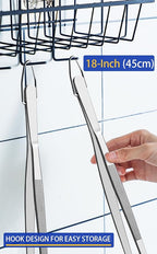 JETKONG 18 Inch (45cm) Extra Long Barbecue Tongs, Heavy Duty Giant Tweezer Tongs for Grilling and BBQ, Set of 2 (Round Tips)