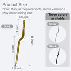 8 Inch Precision Offset Tweezers, Kitchen Culinary Stainless Steel Tongs, Curved Kitchen Cooking Multi-function Chef Precision Tweezer Tongs for Plating, Food Decorating and ect (Gold)