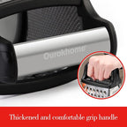 Ourokhome Cheese Grater with Handle, Stainless Steel Box Grater, 4 Side Kitchen Vegetable Shredder Slicer Zester with Container for Parmesan, Cabbage, Ginger, Lemon, Chocolate, Coconut (Black)