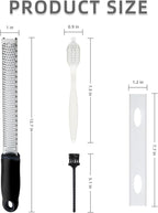 Koythin Zester, Lemon Zester & Cheese Grater with Brush, Heavy Duty Kitchen Tool for Zesting Citrus, Parmesan Cheese, Chocolate, Ginger, Fruits, Stainless Steel with Handle and Cover (Black)