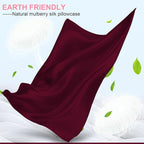 Mulberry Silk Pillow Cases King Size with Hidden Zipper, Ultra Smooth and Soft Breathable Cooling Silk Satin Pillowcase for Hair and Skin, Gifts for Women Men (Burgundy Red, 20x36 Inches, 1 Pack)